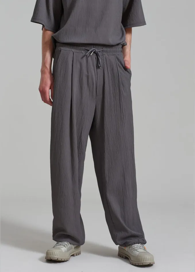 Clothing Men The Frankie Shop Eliott Crinkle Pants 8211 Charcoal