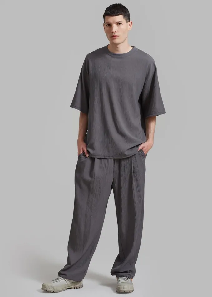 Clothing Men The Frankie Shop Eliott Crinkle Pants 8211 Charcoal