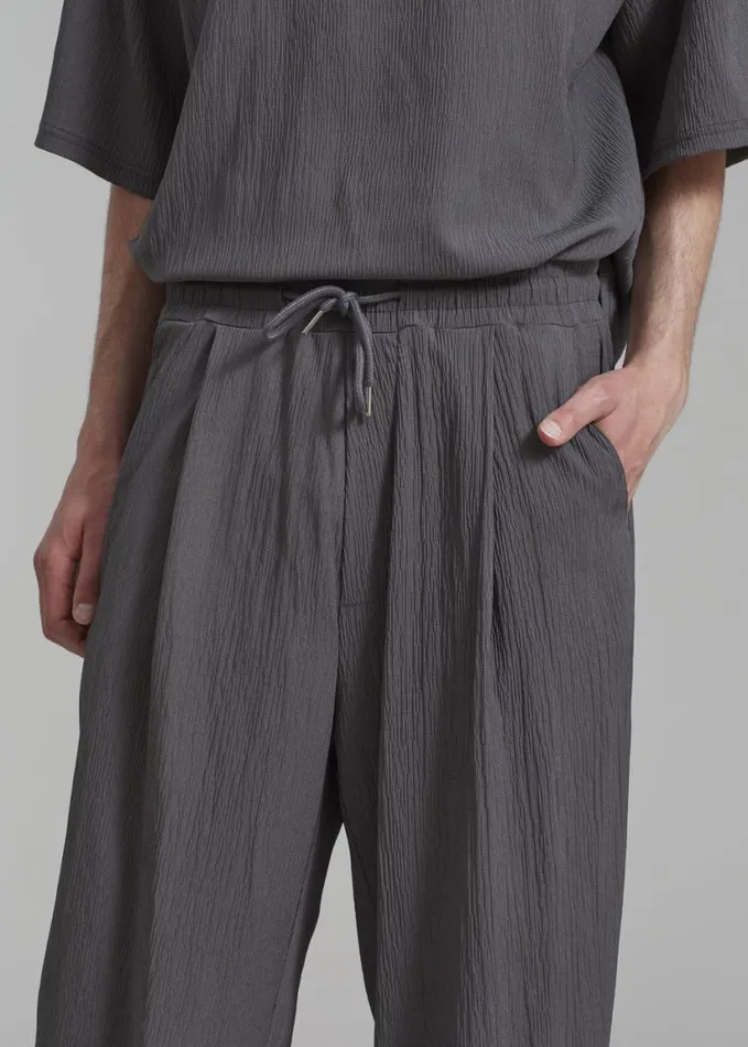 Clothing Men The Frankie Shop Eliott Crinkle Pants 8211 Charcoal