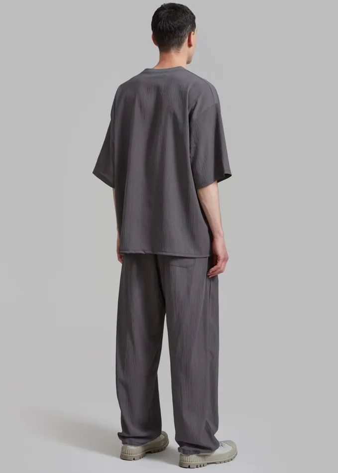 Clothing Men The Frankie Shop Eliott Crinkle Pants 8211 Charcoal
