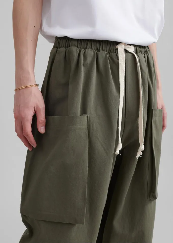 Clothing Men The Frankie Shop Lauri Drawstring Cargo Pants 8211 Khaki