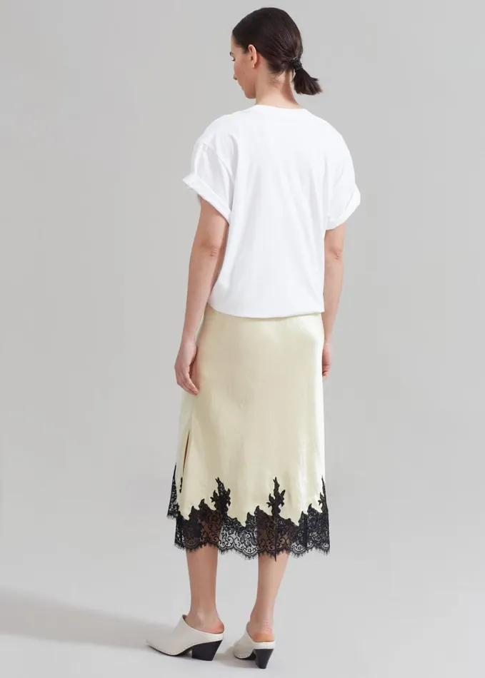 Clothing Women The Frankie Shop 31 Phillip Lim Draped TShirt Slip Combo Dress 8211 WhiteButter Multi
