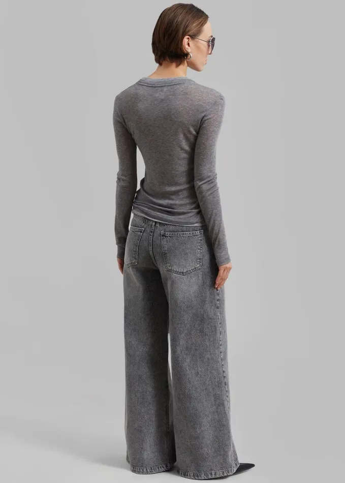 Clothing Women The Frankie Shop Alani Wide Leg Jeans 8211 Black Wash