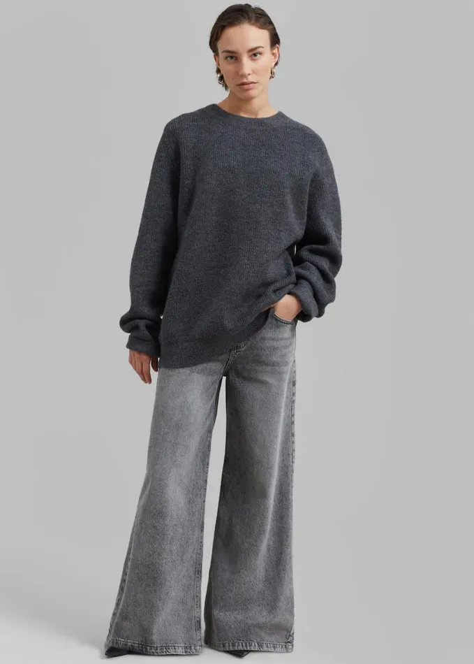 Clothing Women The Frankie Shop Alani Wide Leg Jeans 8211 Black Wash