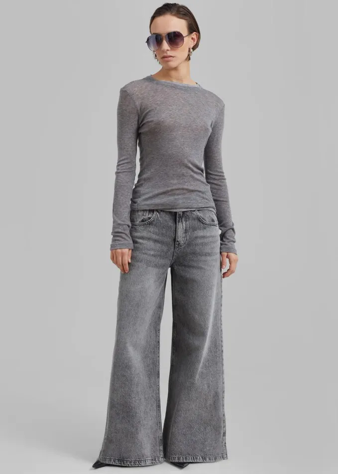 Clothing Women The Frankie Shop Alani Wide Leg Jeans 8211 Black Wash