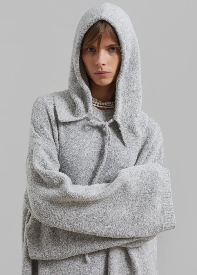 Clothing Women The Frankie Shop Alba Long Hooded Dress 8211 Grey