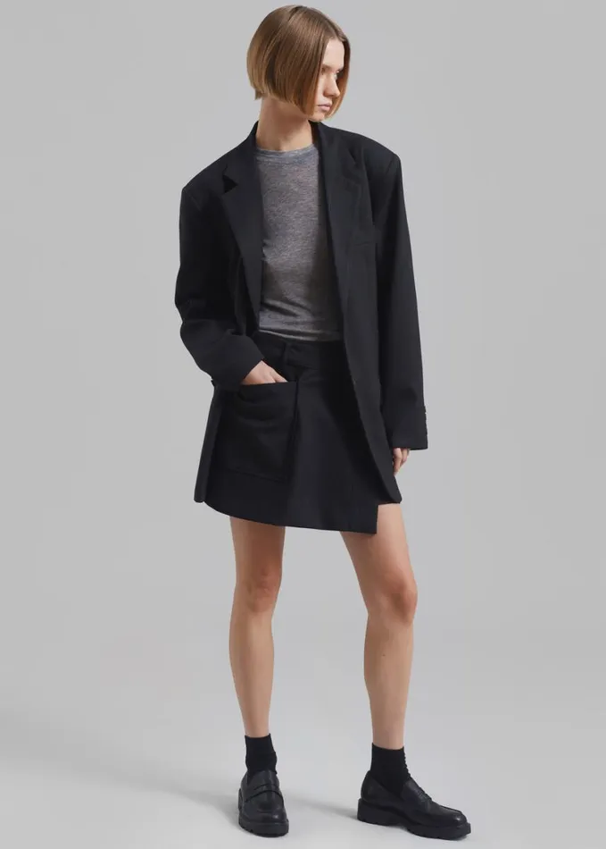 Clothing Women The Frankie Shop Aris Blazer 8211 Black Pinstripe