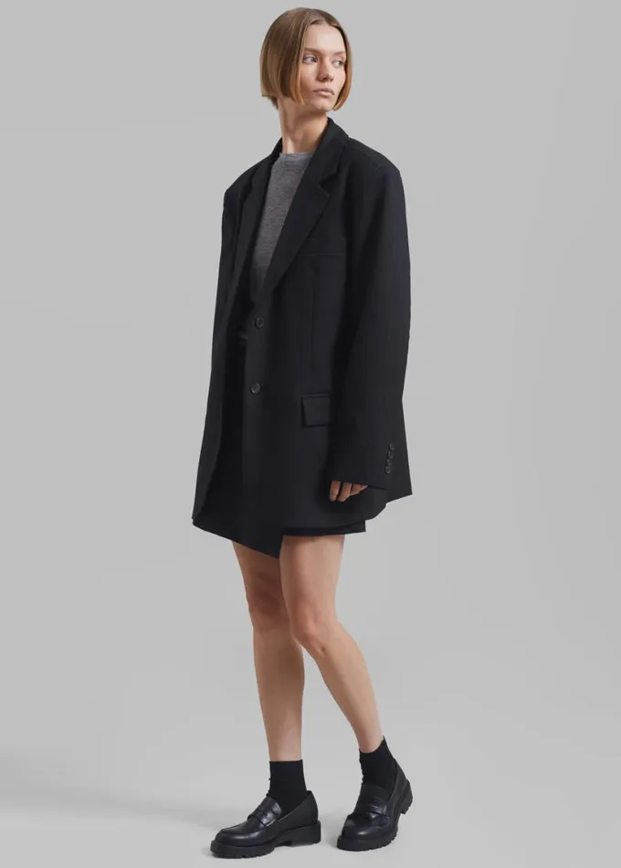Clothing Women The Frankie Shop Aris Blazer 8211 Black Pinstripe