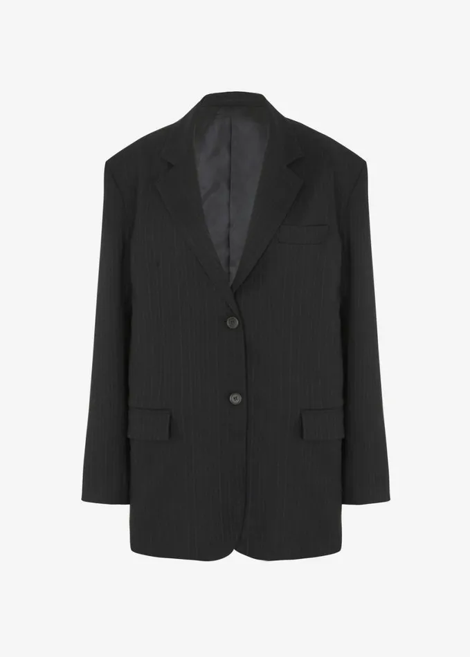 Clothing Women The Frankie Shop Aris Blazer 8211 Black Pinstripe