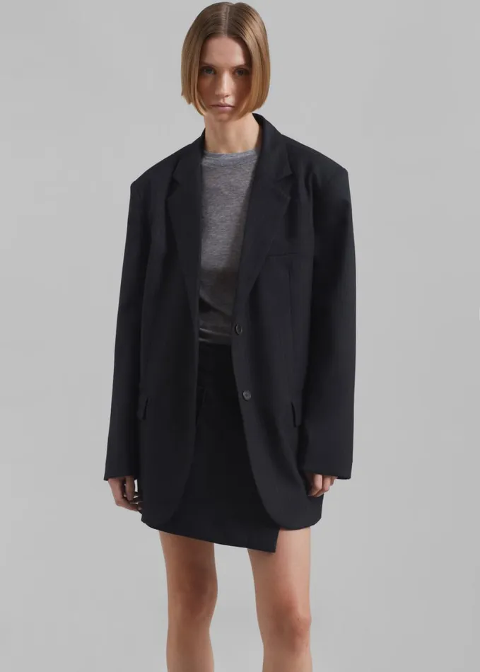 Clothing Women The Frankie Shop Aris Blazer 8211 Black Pinstripe