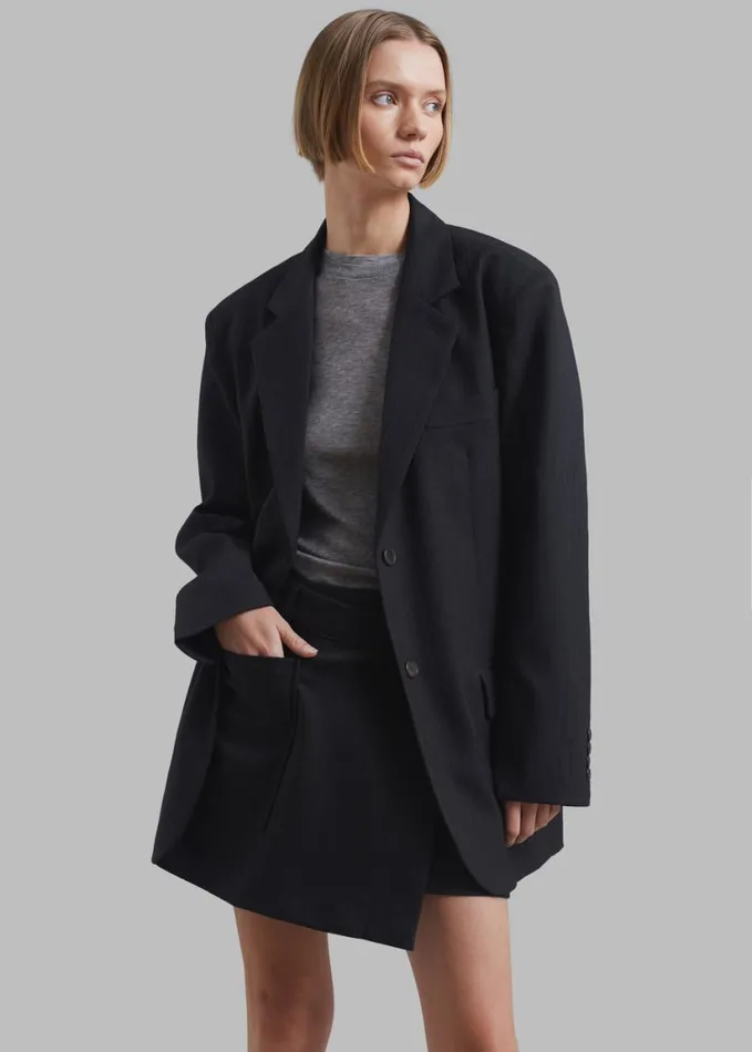 Clothing Women The Frankie Shop Aris Blazer 8211 Black Pinstripe