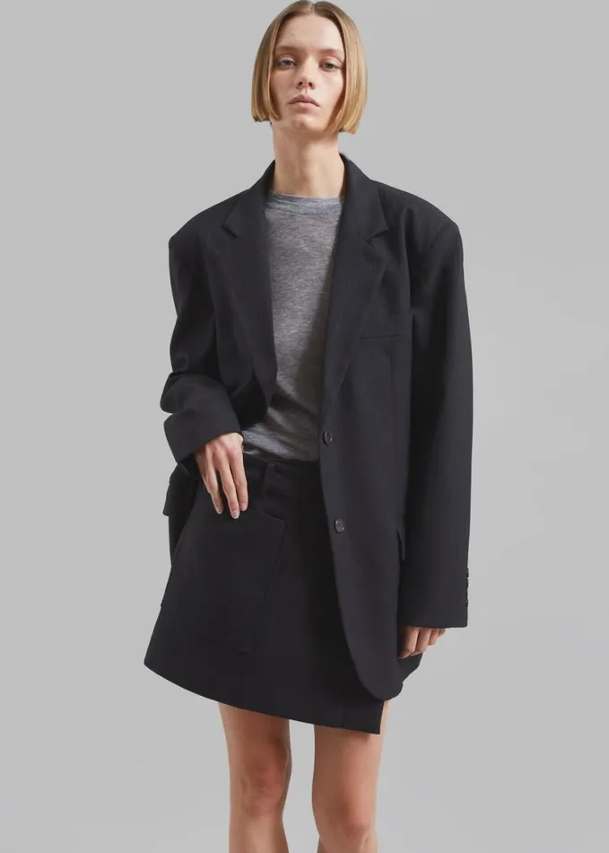 Clothing Women The Frankie Shop Aris Blazer 8211 Black Pinstripe