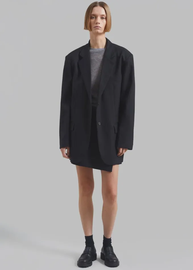 Clothing Women The Frankie Shop Aris Blazer 8211 Black Pinstripe