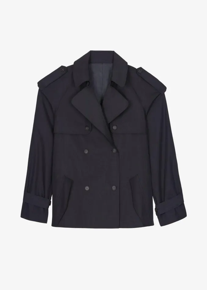 Clothing Women The Frankie Shop Arlington Short Trench 8211 Black