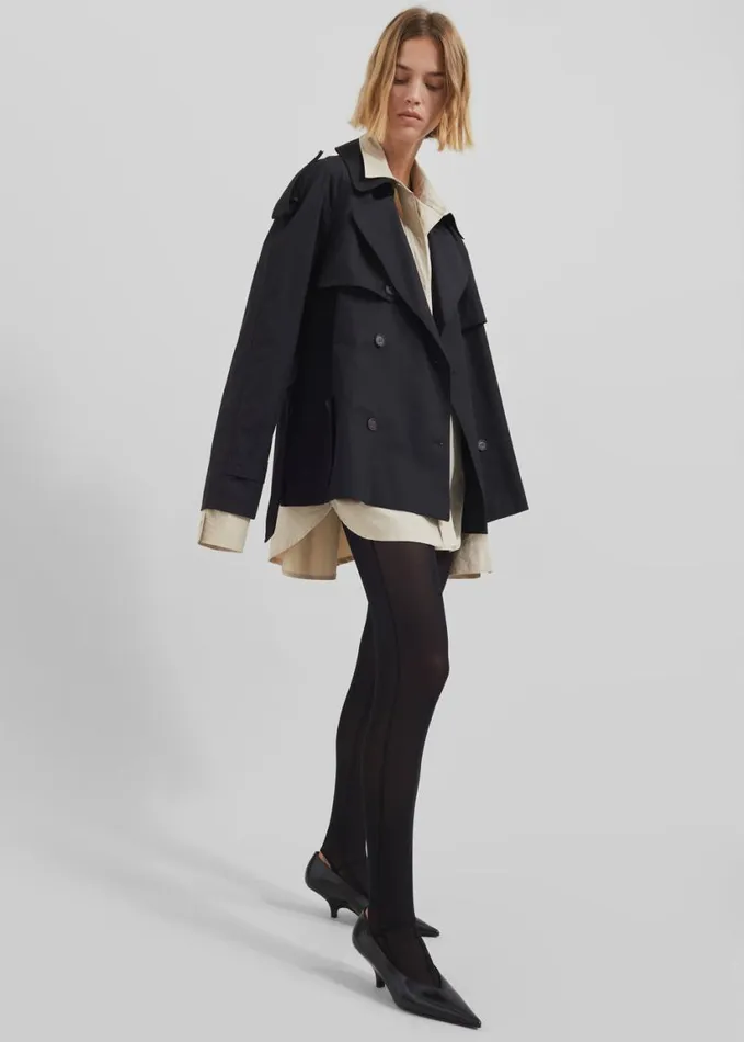 Clothing Women The Frankie Shop Arlington Short Trench 8211 Black