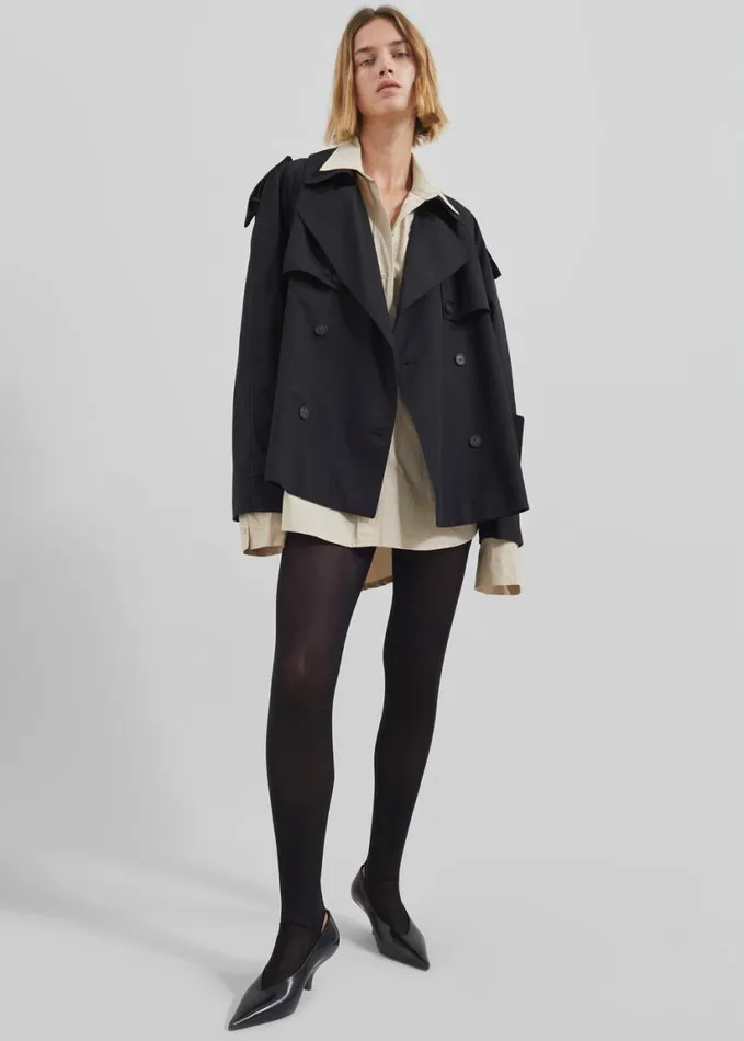 Clothing Women The Frankie Shop Arlington Short Trench 8211 Black