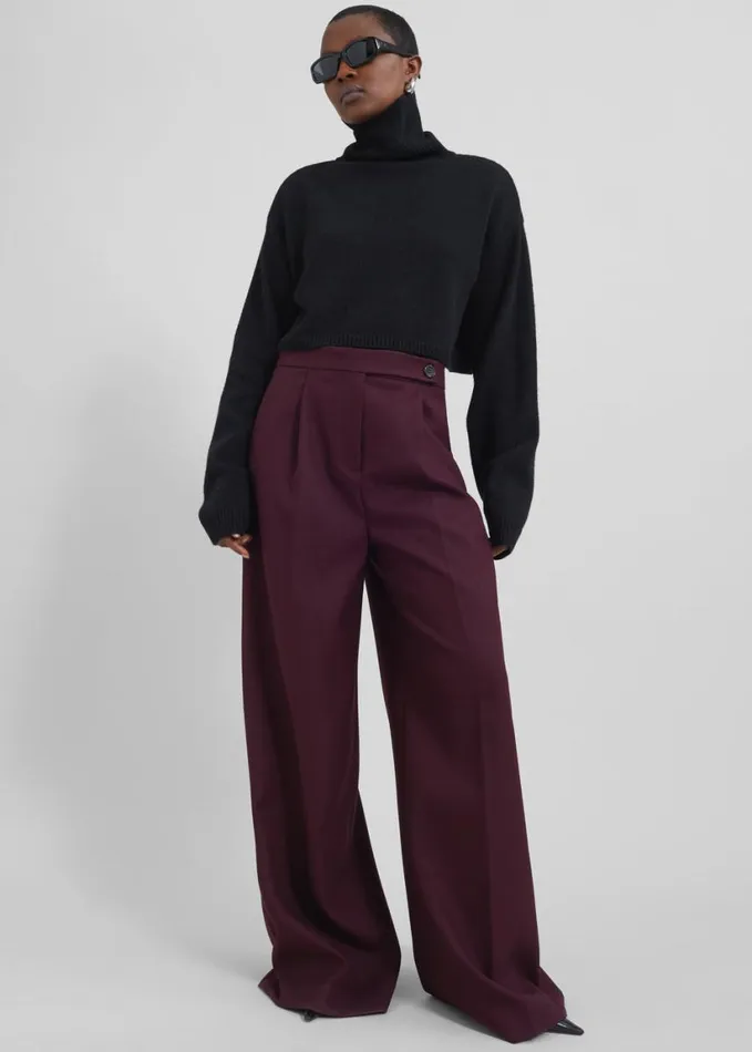 Clothing Women The Frankie Shop Athina Cropped Turtleneck Sweater 8211 Black
