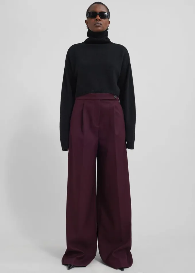 Clothing Women The Frankie Shop Athina Cropped Turtleneck Sweater 8211 Black