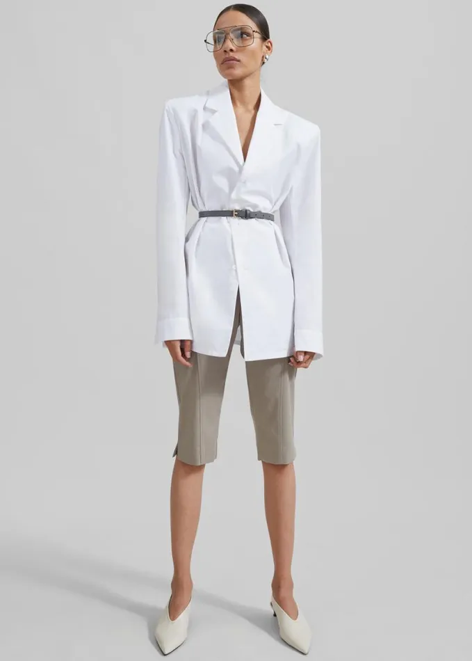 Clothing Women The Frankie Shop Avianna Padded Button Up Shirt 8211 White