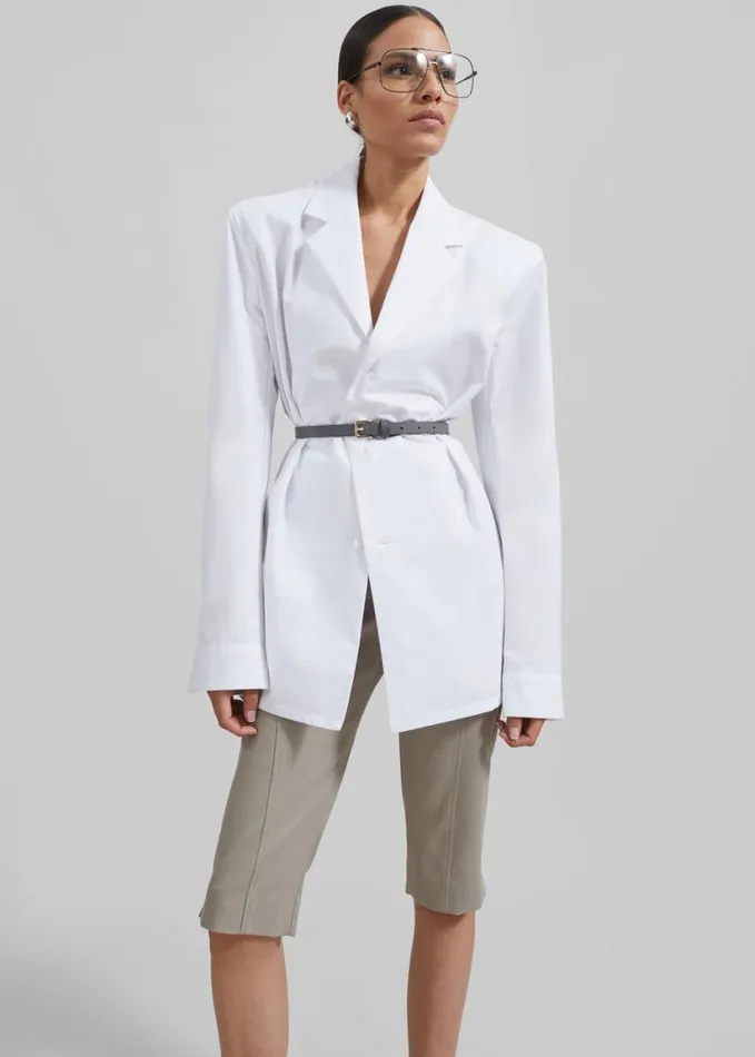 Clothing Women The Frankie Shop Avianna Padded Button Up Shirt 8211 White