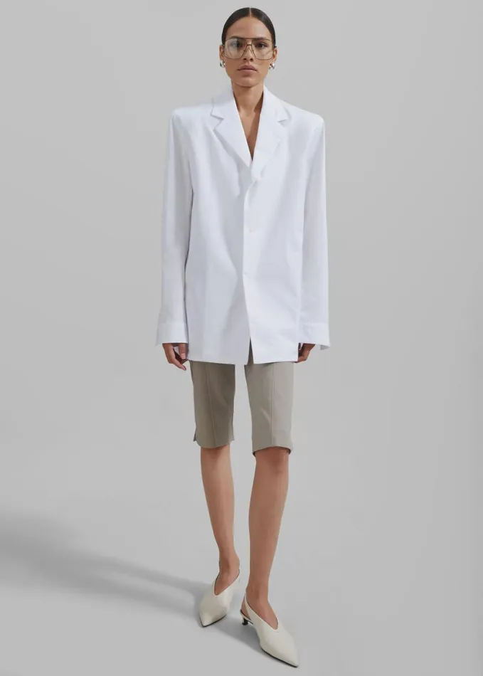 Clothing Women The Frankie Shop Avianna Padded Button Up Shirt 8211 White