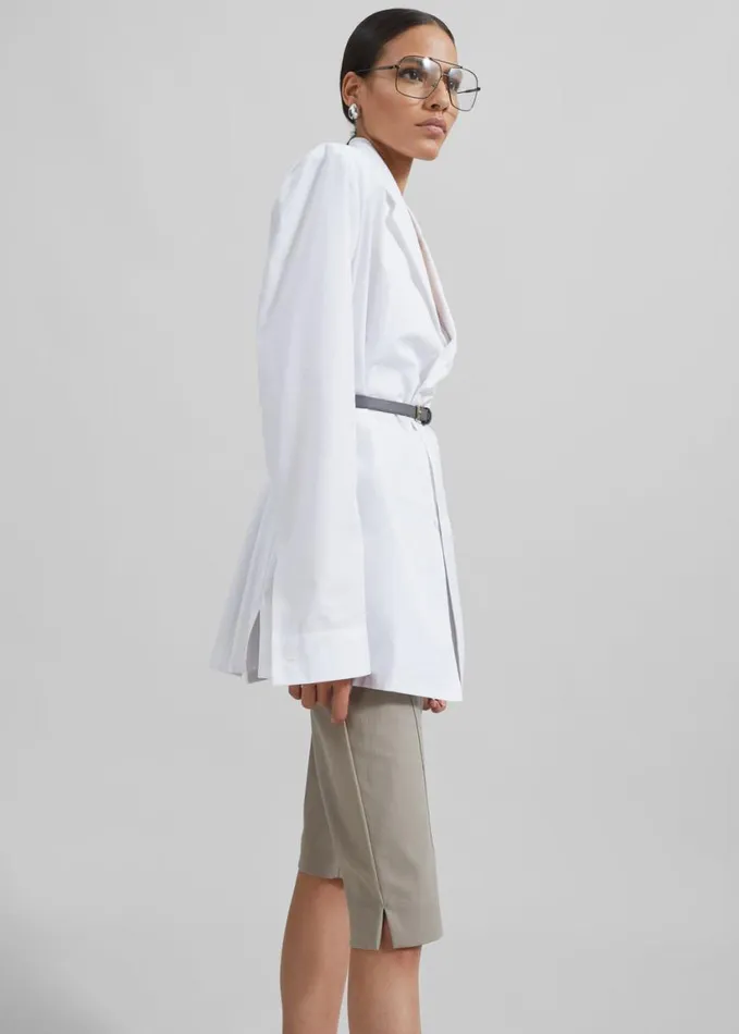 Clothing Women The Frankie Shop Avianna Padded Button Up Shirt 8211 White