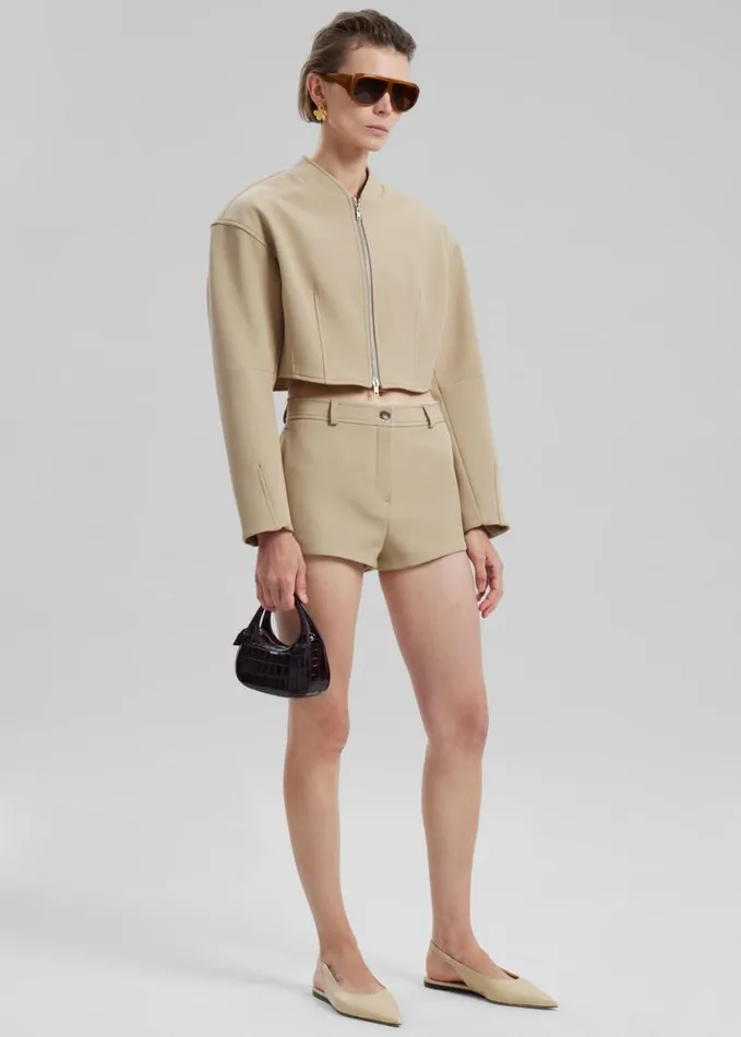 Clothing Women The Frankie Shop Banks Hot Pants 8211 Beige