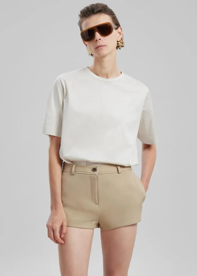 Clothing Women The Frankie Shop Banks Hot Pants 8211 Beige