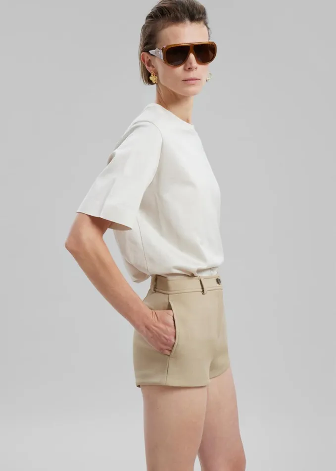 Clothing Women The Frankie Shop Banks Hot Pants 8211 Beige