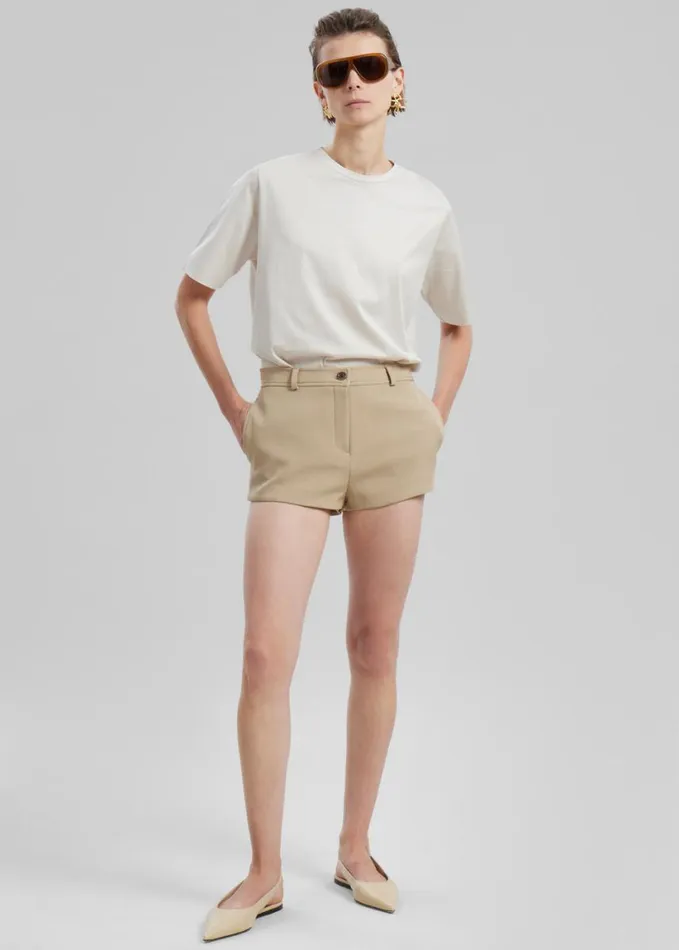 Clothing Women The Frankie Shop Banks Hot Pants 8211 Beige
