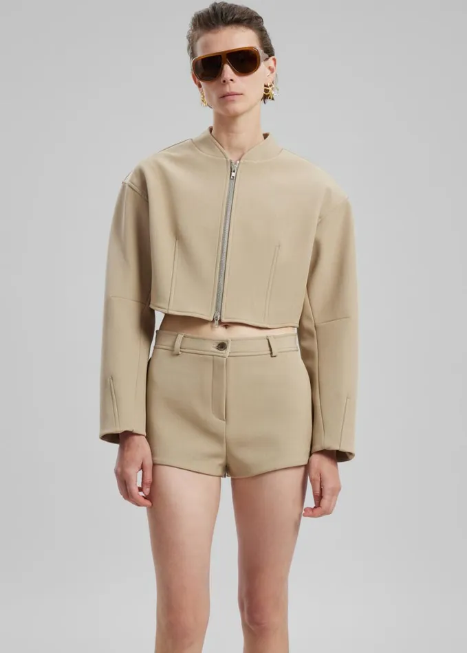Clothing Women The Frankie Shop Banks Hot Pants 8211 Beige