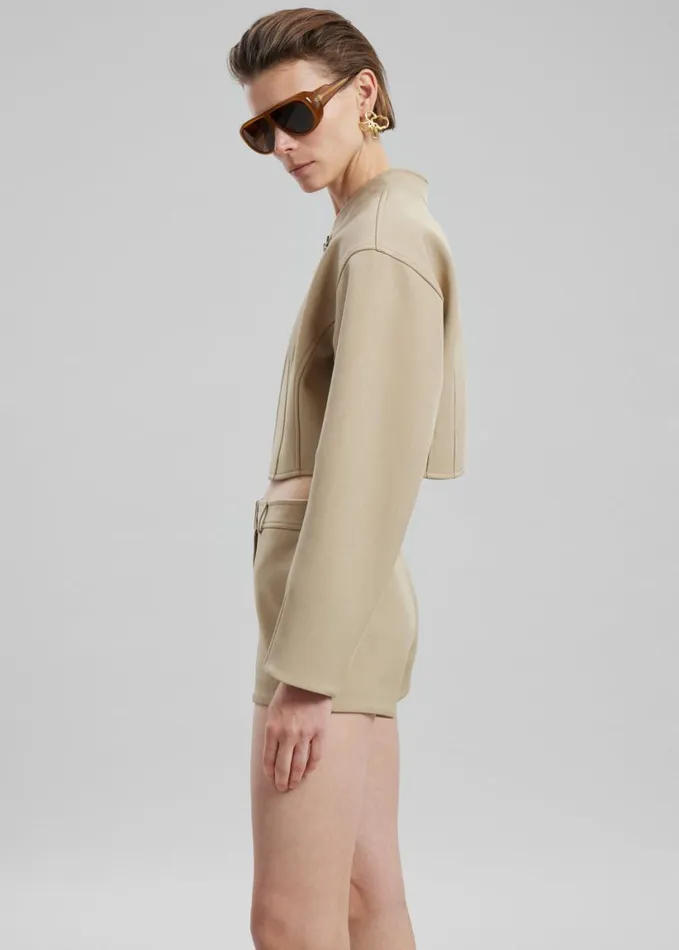 Clothing Women The Frankie Shop Banks Hot Pants 8211 Beige