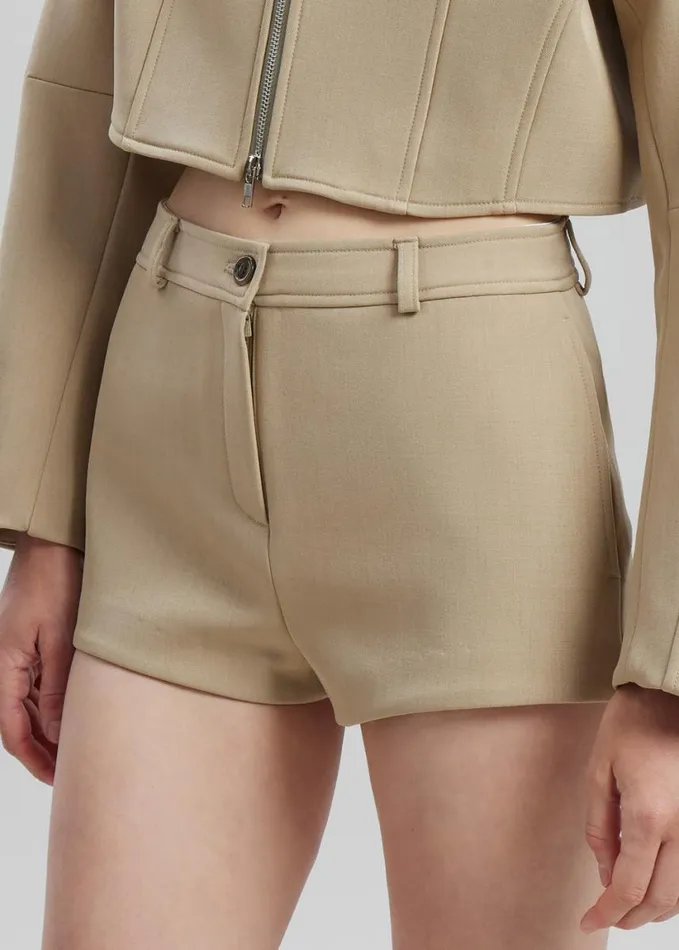 Clothing Women The Frankie Shop Banks Hot Pants 8211 Beige