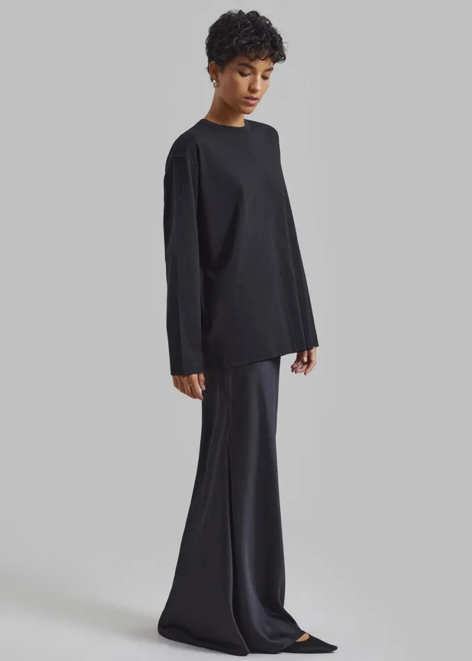 Clothing Women The Frankie Shop Bennett Long Sleeves Tee 8211 Black