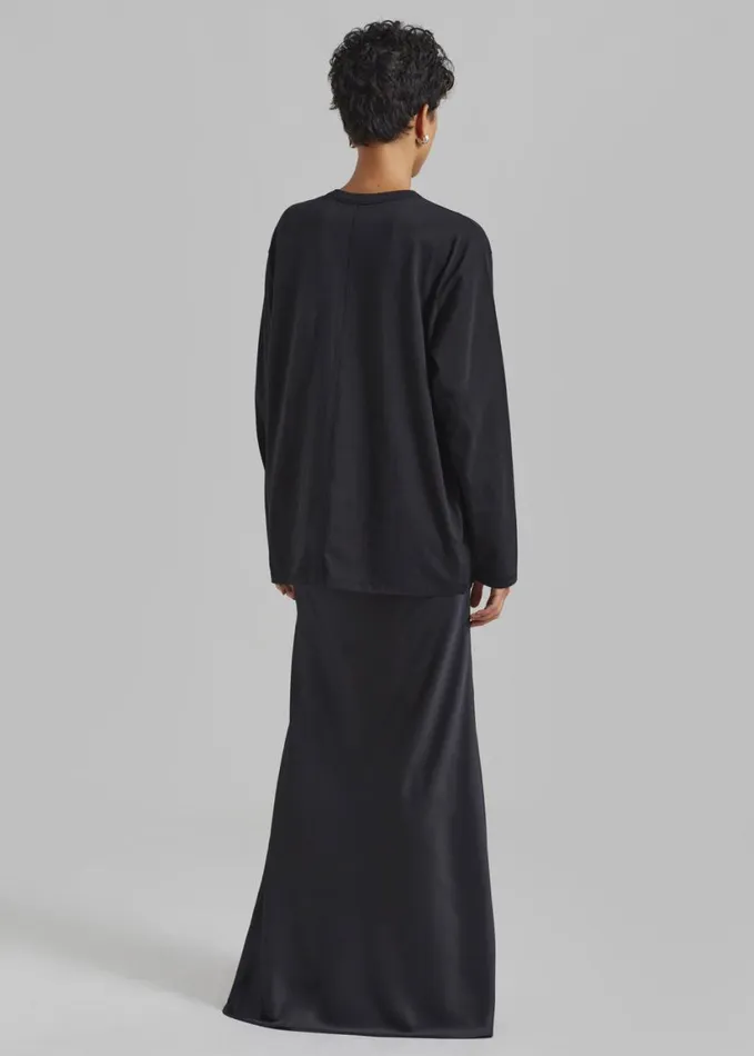 Clothing Women The Frankie Shop Bennett Long Sleeves Tee 8211 Black