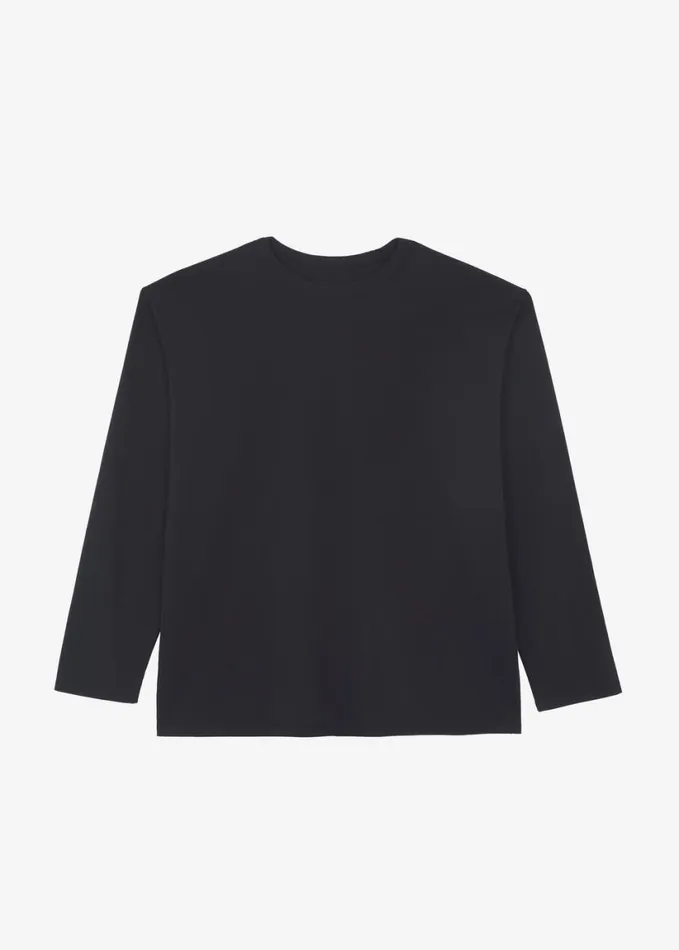 Clothing Women The Frankie Shop Bennett Long Sleeves Tee 8211 Black