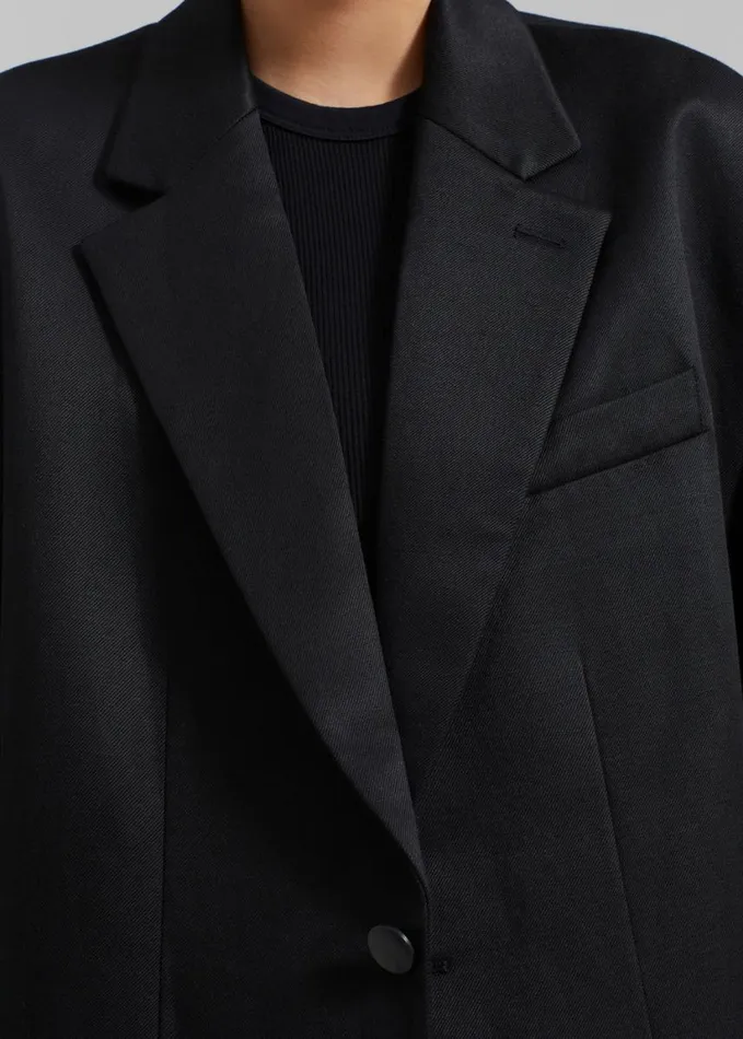Clothing Women The Frankie Shop Blair Linen Blazer 8211 Black