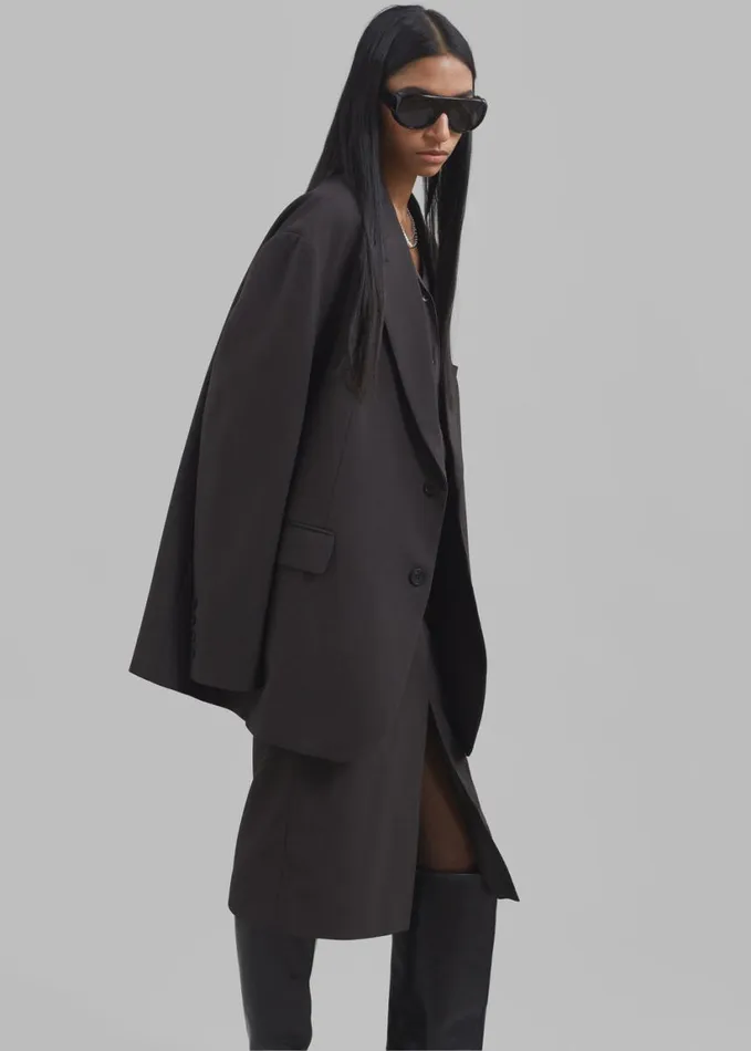 Clothing Women The Frankie Shop Brooklyn Blazer 8211 Charcoal