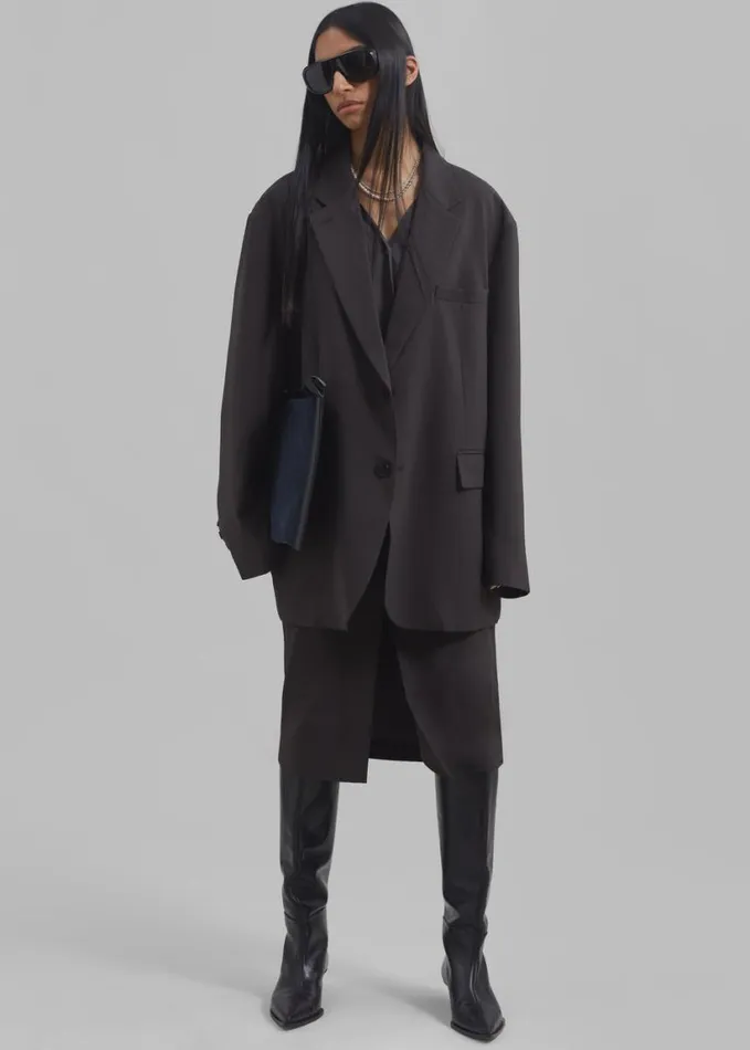 Clothing Women The Frankie Shop Brooklyn Blazer 8211 Charcoal