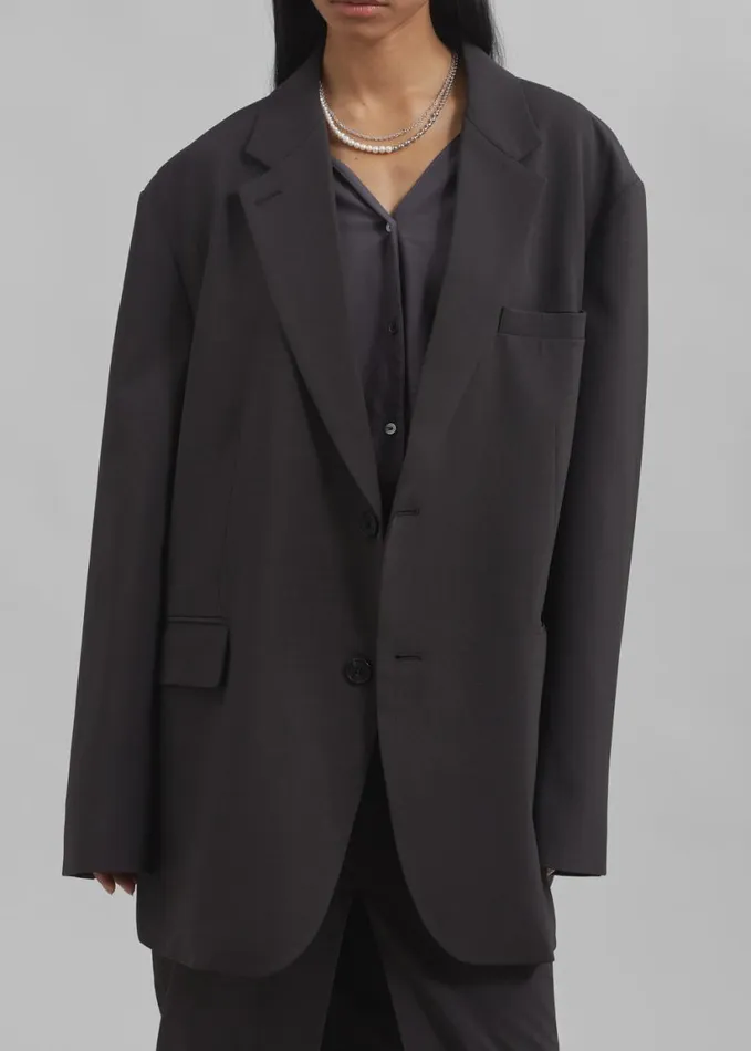 Clothing Women The Frankie Shop Brooklyn Blazer 8211 Charcoal