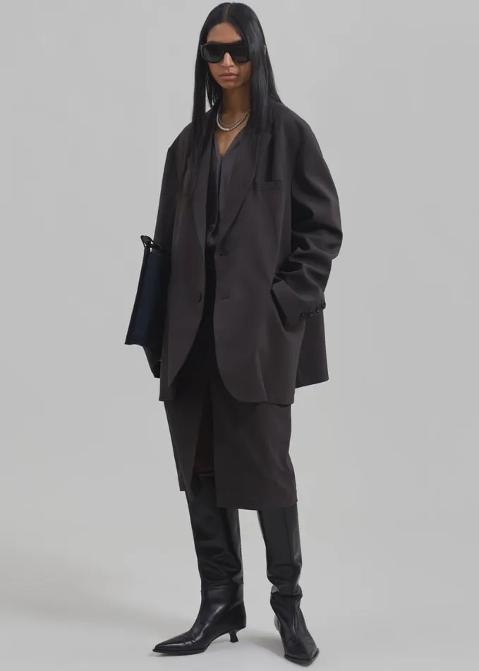 Clothing Women The Frankie Shop Brooklyn Blazer 8211 Charcoal