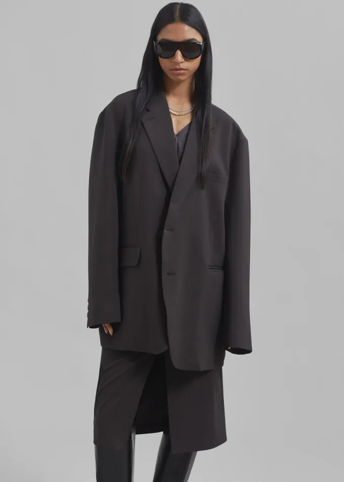 Clothing Women The Frankie Shop Brooklyn Blazer 8211 Charcoal
