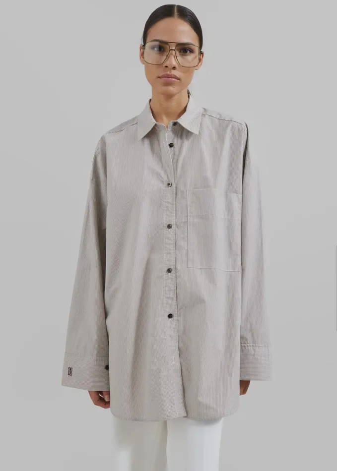 Clothing Women The Frankie Shop By Malene Birger Derris Shirt 8211 Warm Brown