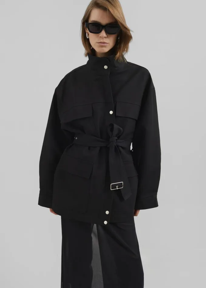 Clothing Women The Frankie Shop Cairo Safari Jacket 8211 Black