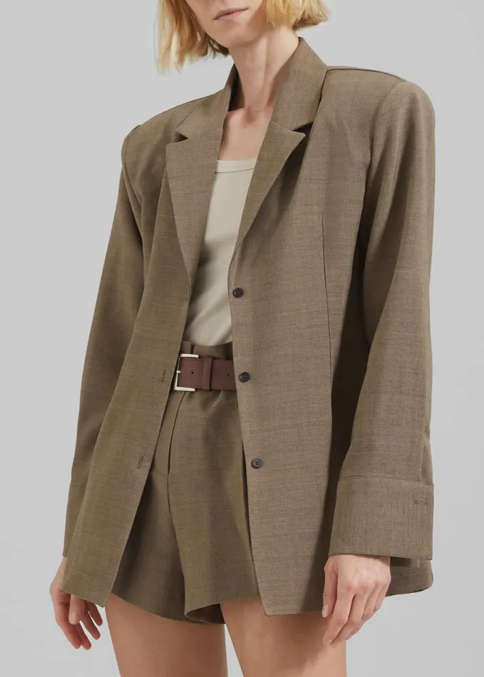 Clothing Women The Frankie Shop Chappell Padded Blazer 8211 Brown
