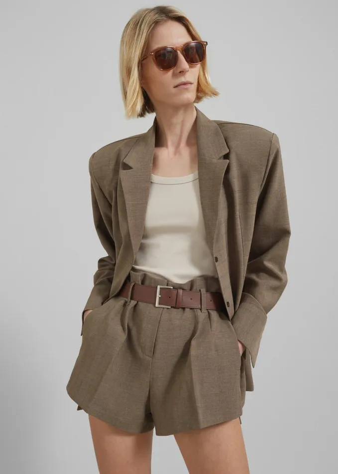 Clothing Women The Frankie Shop Chappell Padded Blazer 8211 Brown