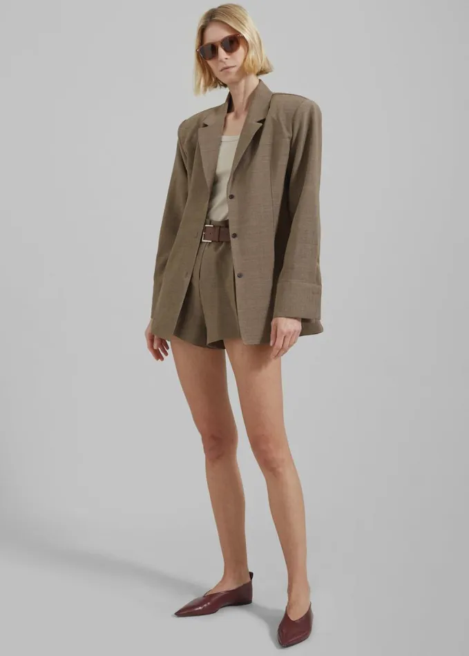 Clothing Women The Frankie Shop Chappell Padded Blazer 8211 Brown