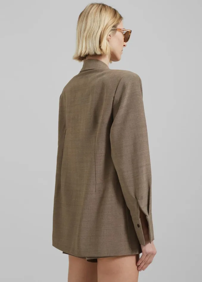 Clothing Women The Frankie Shop Chappell Padded Blazer 8211 Brown