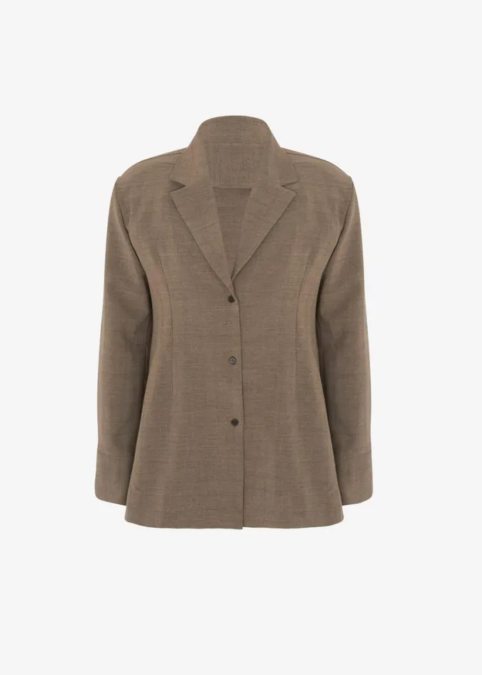 Clothing Women The Frankie Shop Chappell Padded Blazer 8211 Brown