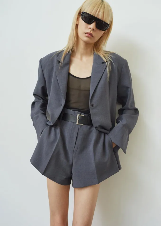 Clothing Women The Frankie Shop Chappell Padded Blazer 8211 Grey